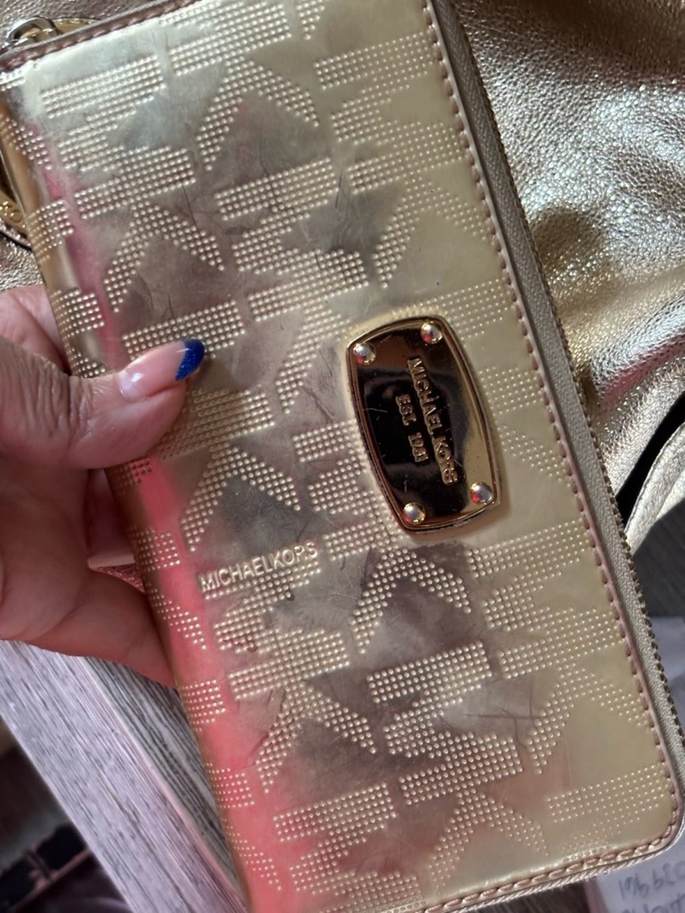 Michael Kors Metallic Gold Hobo Shoulder Bag - Picture 8 of 16